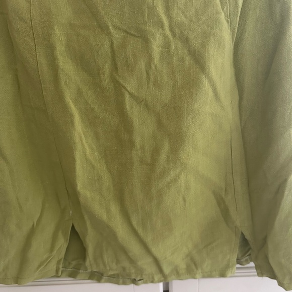 Nasty Gal Lime Green Linen Split Hem Pelmet Skirt - Picture 3 of 11